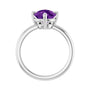 Sapphire Row Natural Gemstone Oval Solitaire Ring - Amethyst, 14K White Gold, 10 × 8 mm (view 2)