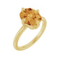 Sapphire Row Natural Gemstone Oval Solitaire Ring - Citrine, 14K Yellow Gold, 10 × 8 mm
