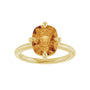 Sapphire Row Natural Gemstone Oval Solitaire Ring - Citrine, 14K Yellow Gold, 10 × 8 mm (view 3)