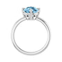 Sapphire Row Natural Gemstone Oval Solitaire Ring - Sky Blue Topaz, Platinum, 10 × 8 mm (view 2)