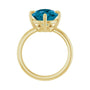 Sapphire Row Natural Gemstone Oval Solitaire Ring - London Blue Topaz, 14K Yellow Gold, 12 × 10 mm (view 2)