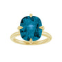 Sapphire Row Natural Gemstone Oval Solitaire Ring - London Blue Topaz, 14K Yellow Gold, 12 × 10 mm (view 3)