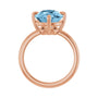 Sapphire Row Natural Gemstone Oval Solitaire Ring - Sky Blue Topaz, 14K Rose Gold, 12 × 10 mm (view 2)