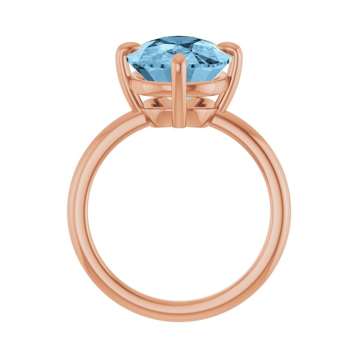 Sapphire Row Natural Gemstone Oval Solitaire Ring - Sky Blue Topaz, 14K Rose Gold, 12 × 10 mm (view 2)