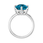Sapphire Row Natural Gemstone Oval Solitaire Ring - London Blue Topaz, 14K White Gold, 12 × 10 mm (view 2)