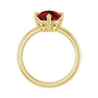 Sapphire Row Natural Gemstone Oval Solitaire Ring - Mozambique Garnet, 14K Yellow Gold, 10 × 8 mm (view 2)