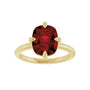 Sapphire Row Natural Gemstone Oval Solitaire Ring - Mozambique Garnet, 14K Yellow Gold, 10 × 8 mm (view 3)