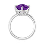 Sapphire Row Natural Gemstone Oval Solitaire Ring - Amethyst, 14K White Gold, 12 × 10 mm (view 2)
