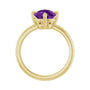Sapphire Row Natural Gemstone Oval Solitaire Ring - Amethyst, 14K Yellow Gold, 10 × 8 mm (view 2)