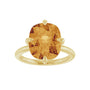 Sapphire Row Natural Gemstone Oval Solitaire Ring - Citrine, 14K Yellow Gold, 12 × 10 mm (view 3)