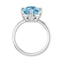Sapphire Row Natural Gemstone Oval Solitaire Ring - Sky Blue Topaz, Platinum, 12 × 10 mm (view 2)