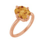 Sapphire Row Natural Gemstone Oval Solitaire Ring - Citrine, 14K Rose Gold, 10 × 8 mm