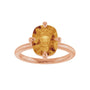 Sapphire Row Natural Gemstone Oval Solitaire Ring - Citrine, 14K Rose Gold, 10 × 8 mm (view 3)