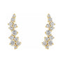 Sapphire Row Natural Diamond Ear Climbers - 14K Yellow Gold (view 2)