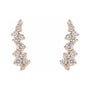 Sapphire Row Natural Diamond Ear Climbers - 14K Rose Gold (view 2)
