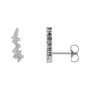 Sapphire Row Natural Diamond Ear Climbers - 14K White Gold