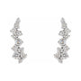 Sapphire Row Natural Diamond Ear Climbers - 14K White Gold (view 2)