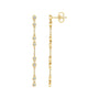 Sapphire Row Natural Diamond Station Chain Drop Earrings - 14K Yellow Gold