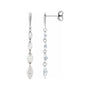 Sapphire Row Lab-Grown Diamond Graduated Marquise Drop Earrings - 14K White Gold