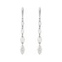 Sapphire Row Lab-Grown Diamond Graduated Marquise Drop Earrings - 14K White Gold (view 2)