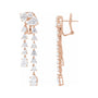 Sapphire Row Lab-Grown Diamond Cascade Dangle Earrings - 14K Rose Gold (view 2)