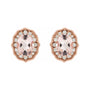 Sapphire Row Natural Peach Morganite Vintage-Inspired Halo Stud Earrings - 14K Rose Gold (view 2)
