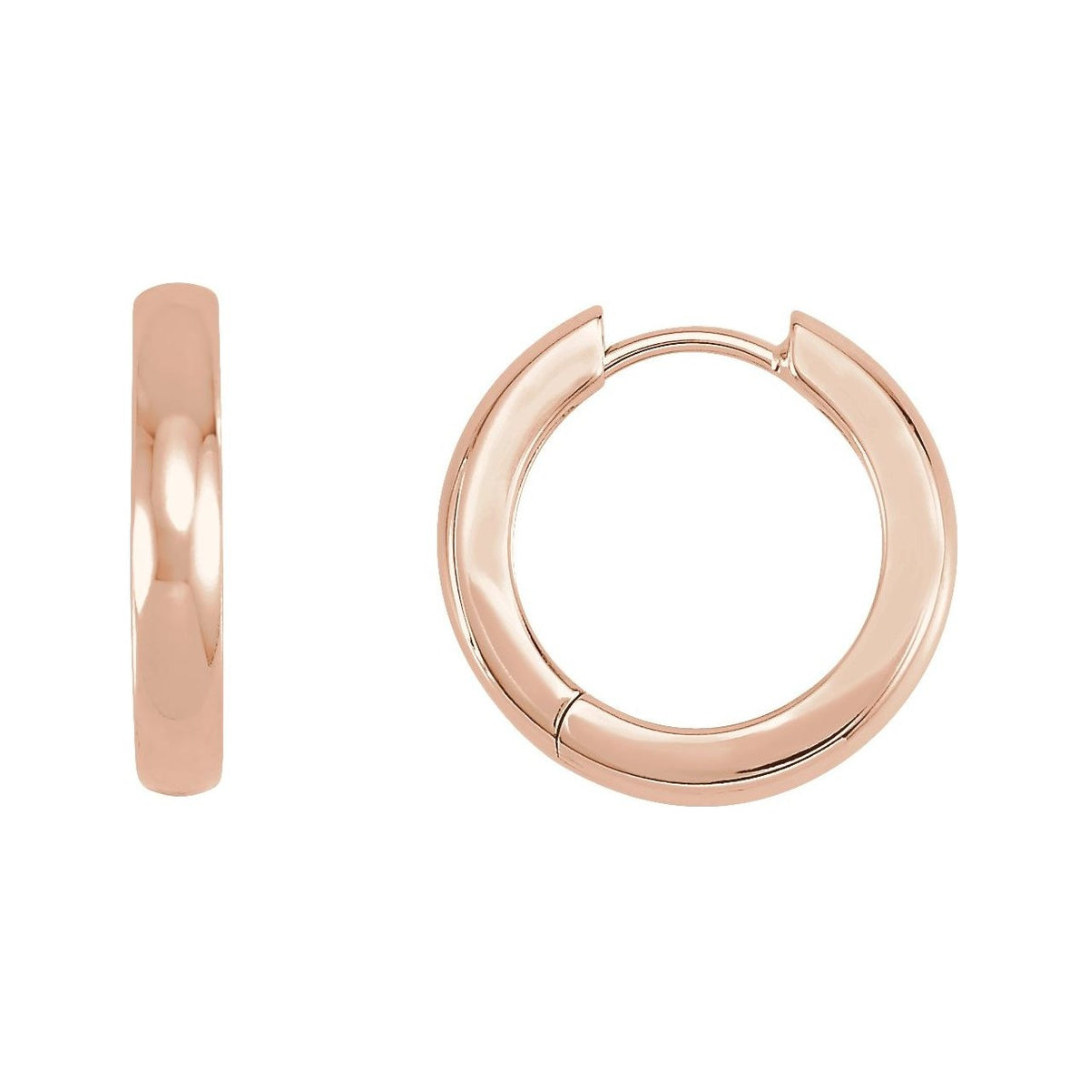 Sapphire Row Gold Hinged Hoop Earrings - 14K Rose Gold