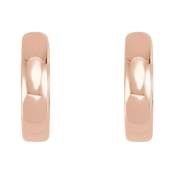Sapphire Row Gold Hinged Hoop Earrings - 14K Rose Gold (view 2)