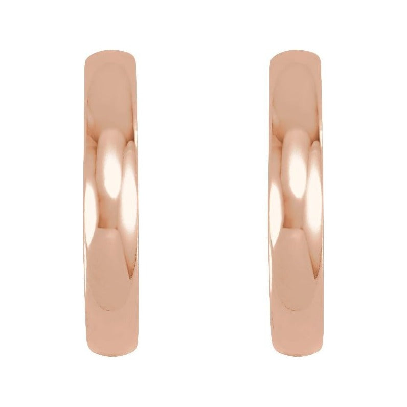 Sapphire Row Gold Hinged Hoop Earrings - 14K Rose Gold (view 2)
