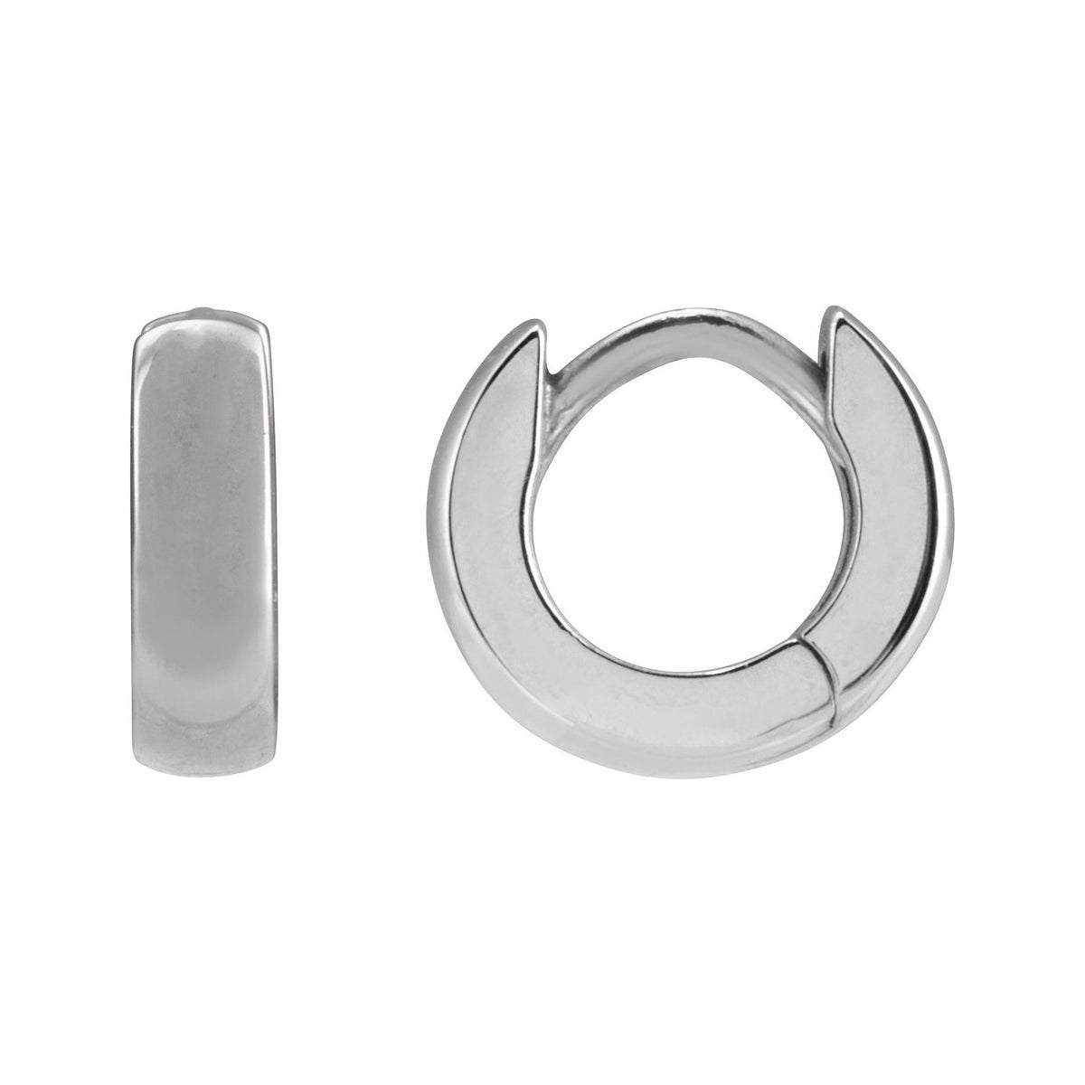 Sapphire Row Gold Hinged Hoop Earrings - Platinum, 8 mm
