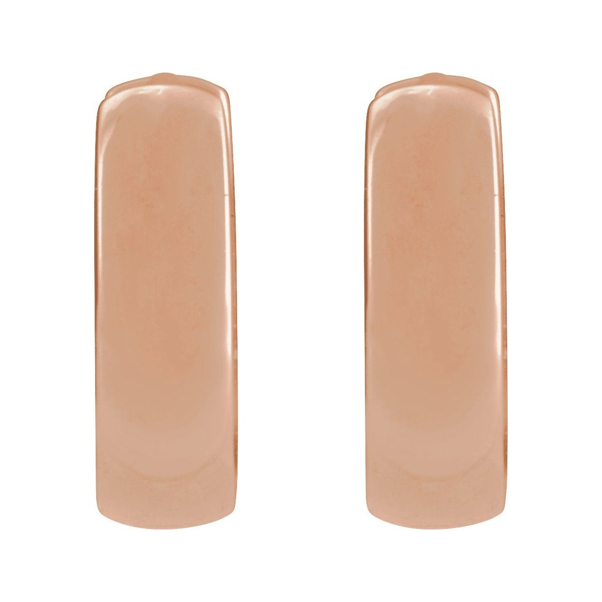 Sapphire Row Gold Hinged Hoop Earrings - 14K Rose Gold, 8 mm (view 2)