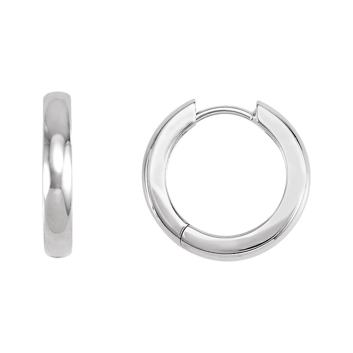Sapphire Row Gold Hinged Hoop Earrings - 10K White Gold