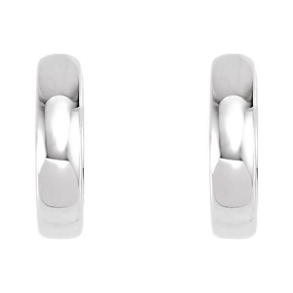 Sapphire Row Gold Hinged Hoop Earrings - 10K White Gold (view 2)