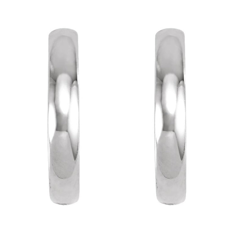 Sapphire Row Gold Hinged Hoop Earrings - 14K White Gold (view 2)