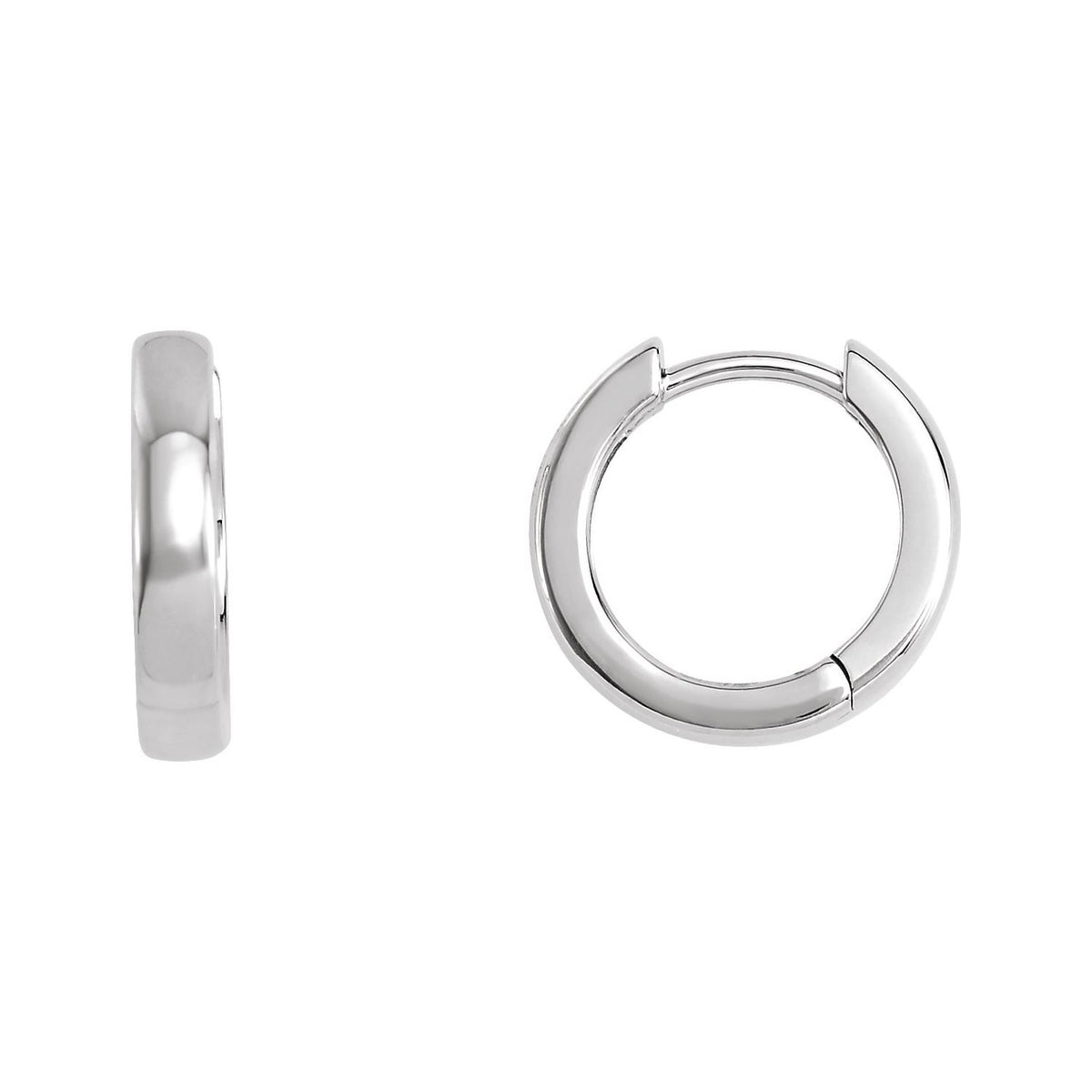 Sapphire Row Gold Hinged Hoop Earrings - Platinum, 14 mm