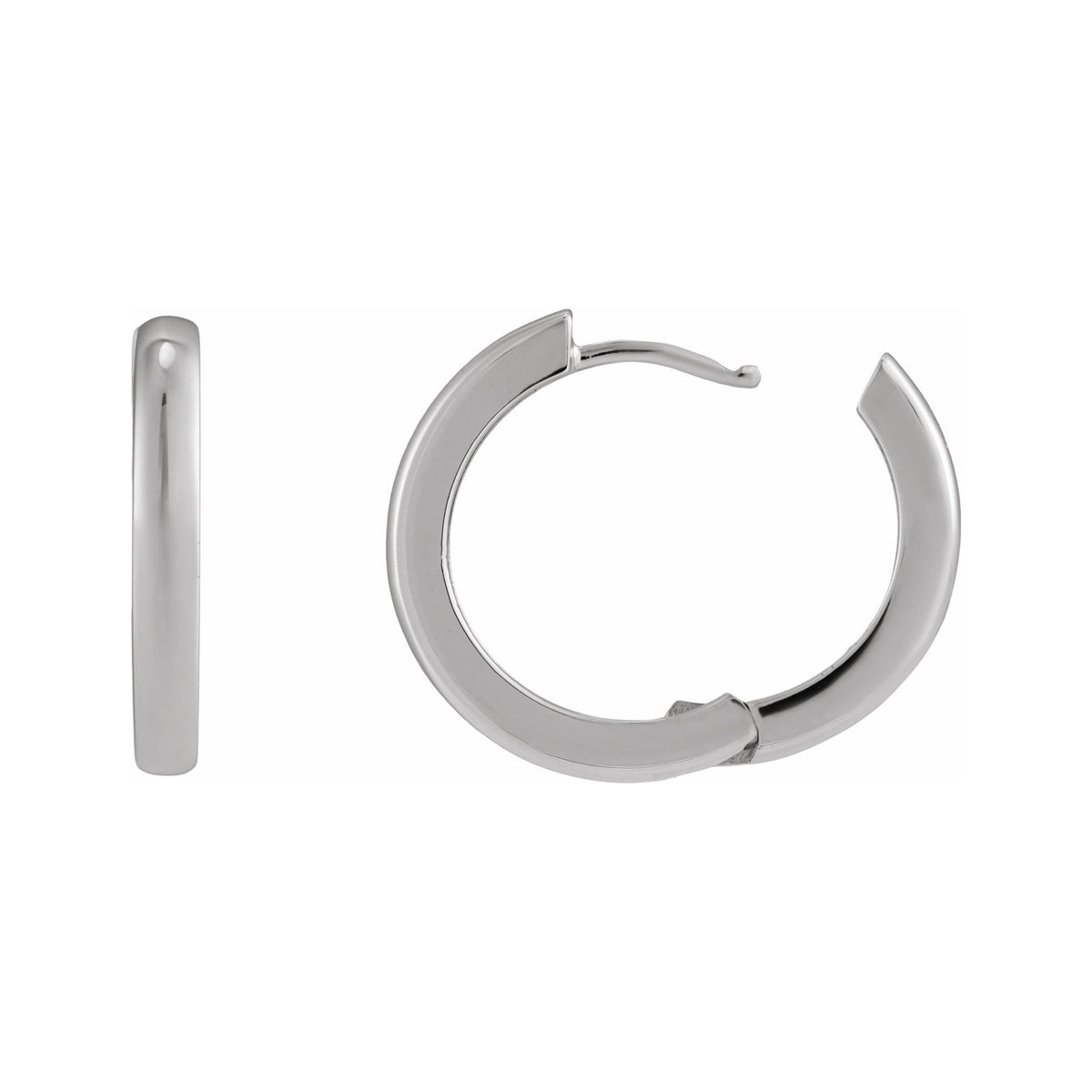 Sapphire Row Gold Hinged Hoop Earrings - Platinum, 20 mm (view 3)