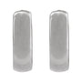 Sapphire Row Gold Hinged Hoop Earrings - 10K White Gold, 8 mm (view 2)