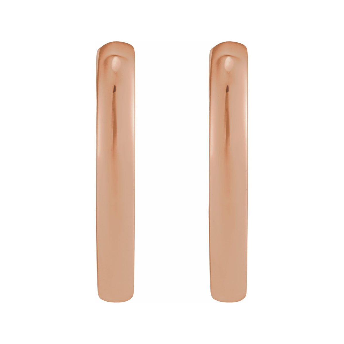 Sapphire Row Gold Hinged Hoop Earrings - 14K Rose Gold, 20 mm (view 2)