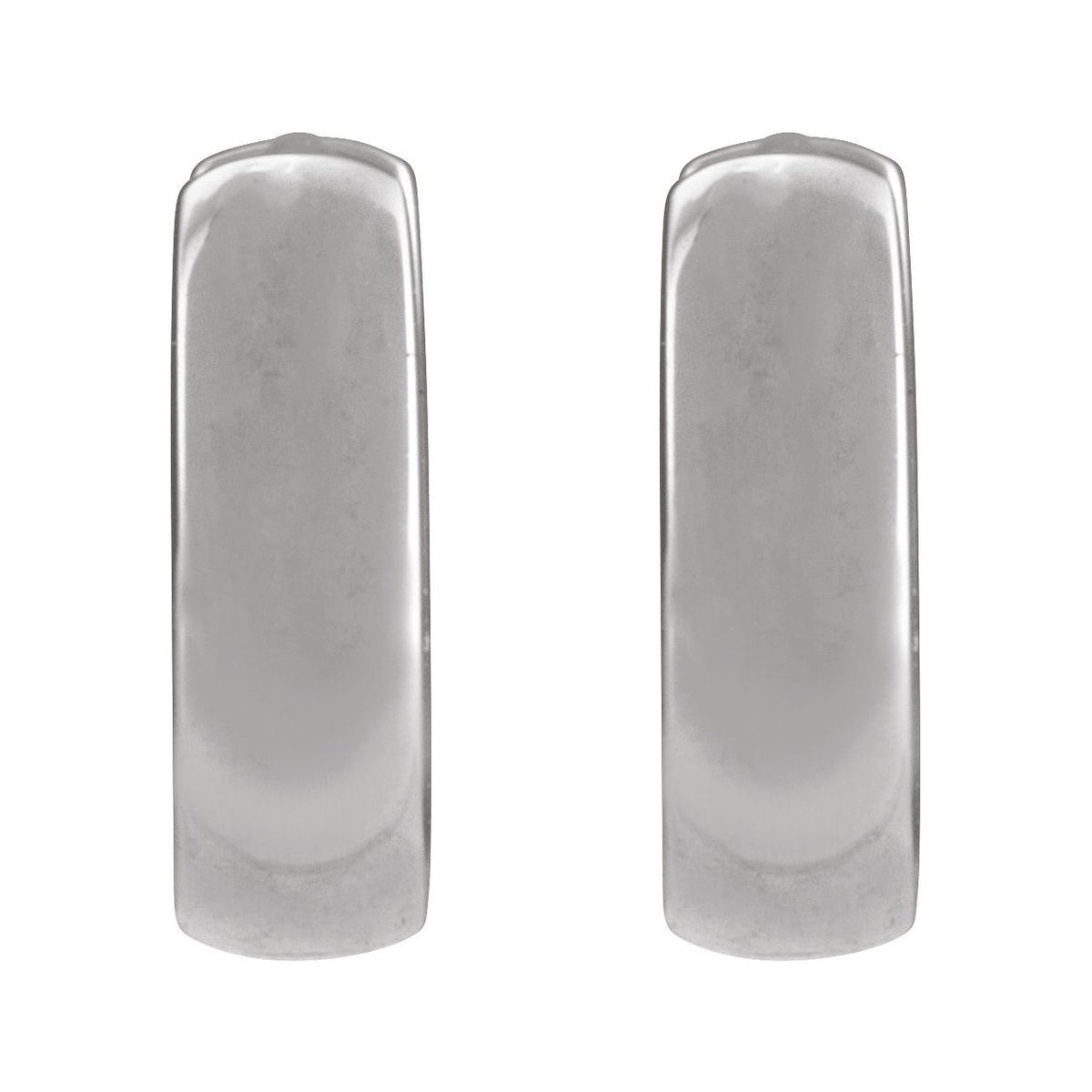 Sapphire Row Gold Hinged Hoop Earrings - 14K White Gold, 8 mm (view 2)