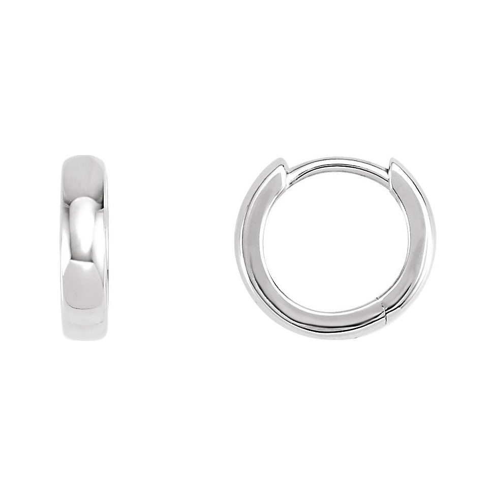 Sapphire Row Gold Hinged Hoop Earrings - Platinum