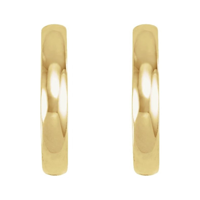 Sapphire Row Gold Hinged Hoop Earrings - 10K Yellow Gold, 17.5 mm (view 2)
