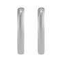 Sapphire Row Gold Hinged Hoop Earrings - 10K White Gold, 20 mm (view 2)