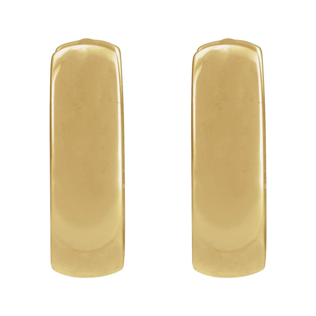 Sapphire Row Gold Hinged Hoop Earrings - 14K Yellow Gold, 8 mm