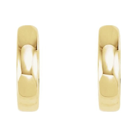 Sapphire Row Gold Hinged Hoop Earrings - 14K Yellow Gold (view 2)
