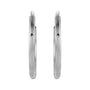 Sapphire Row Gold Endless Tube Hoop Earrings - 14K White Gold, 10 mm (view 2)