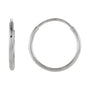 Sapphire Row Gold Endless Tube Hoop Earrings - 14K White Gold, 12 mm