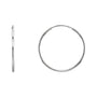 Sapphire Row Gold Endless Tube Hoop Earrings - 14K White Gold, 20 mm