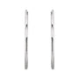 Sapphire Row Gold Endless Tube Hoop Earrings - 14K White Gold, 20 mm (view 2)