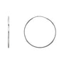 Sapphire Row Gold Endless Tube Hoop Earrings - 14K White Gold, 24 mm