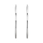 Sapphire Row Gold Endless Tube Hoop Earrings - 14K White Gold, 24 mm (view 2)